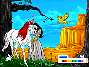 The princess and the white horse coloring games