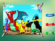 Pokemon heroes coloring games