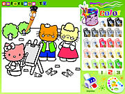 Hello Kitty family coloring games