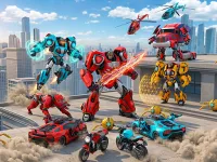 Flying Robot Transform Car Games image