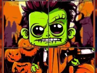 Franky &amp; Vampire Halloween Puzzle image