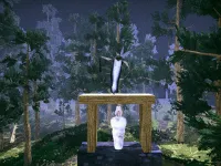 Pocong found Kuntilanak night horror image