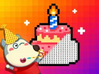 Wolfoo Birthday Pixel Art image